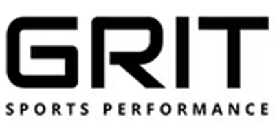 GRIT SPORTS PERFORMANCE logo in bold, black, modern font on a white background.